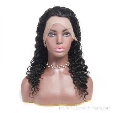 Cuticle Aligned Virgin Indian Hair Raw Unprocessed Lace Frontal Wig Loose Deep Wave For Black Women Human Hair Lace Front Wigs